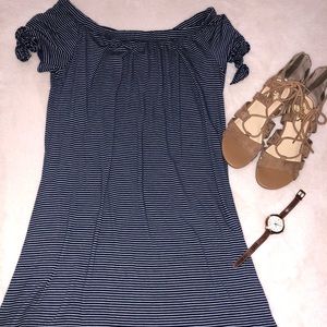 Blue striped dress
